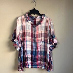 Given Kale medium plaid top‎